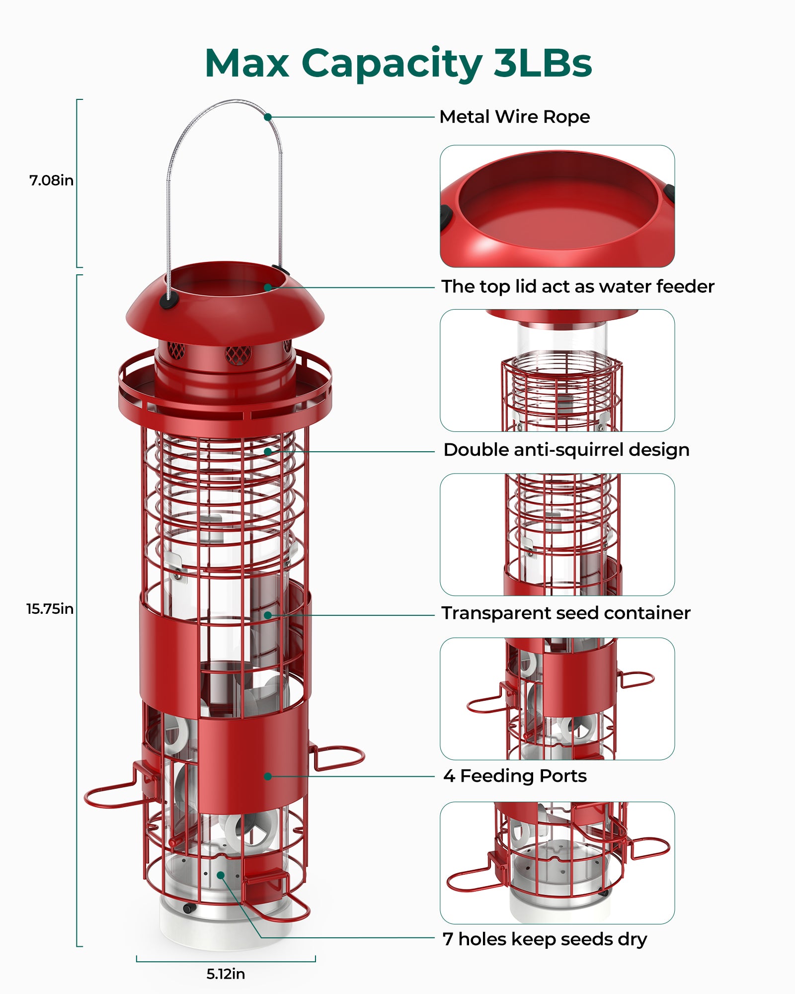 KOWOLL Bird Feeder Model Number: 0002BF